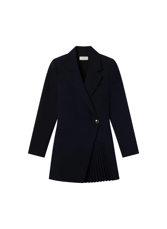 Women Callen Pleated Blazer Dress Navy ALC Dresses