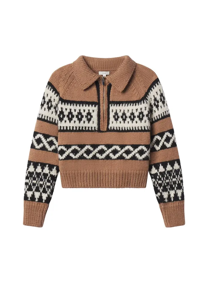 Women Carter Merino Fairisle Sweater Camel Multi ALC Sweaters