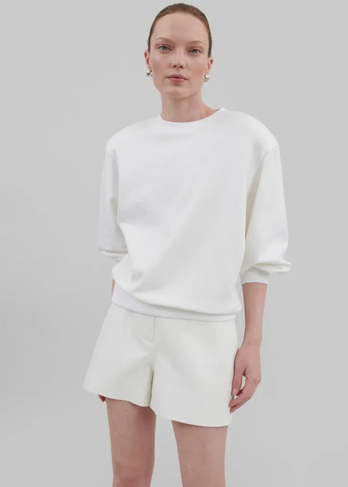 Women Cassie Faux Leather Mini Shorts 8211 White The Frankie Shop Bottoms