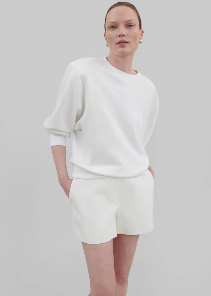 Women Cassie Faux Leather Mini Shorts 8211 White The Frankie Shop Bottoms