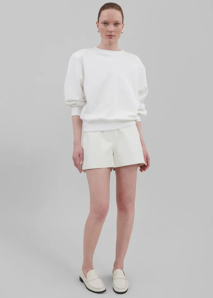 Women Cassie Faux Leather Mini Shorts 8211 White The Frankie Shop Bottoms