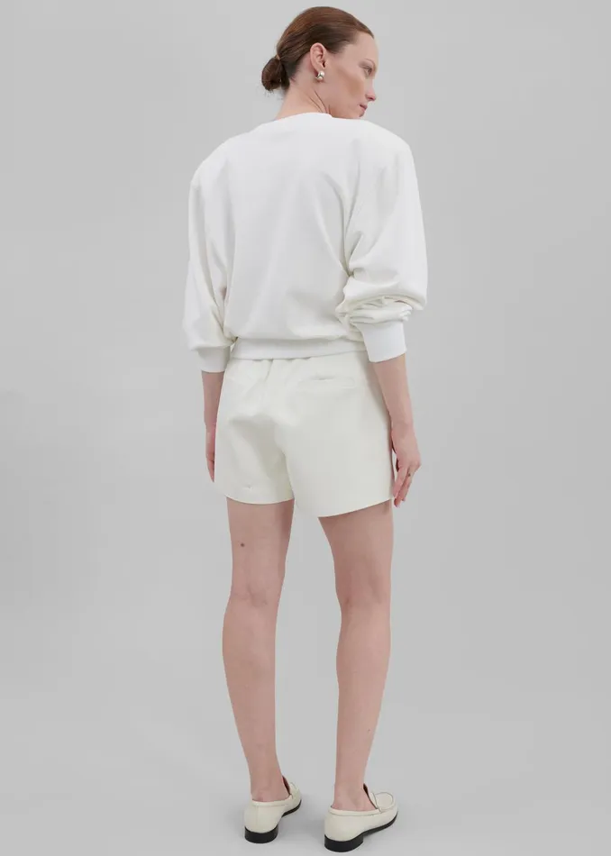 Women Cassie Faux Leather Mini Shorts 8211 White The Frankie Shop Bottoms
