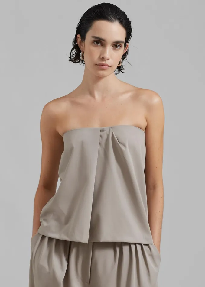 Women Catalina Tube Top 8211 Grey The Frankie Shop Tops