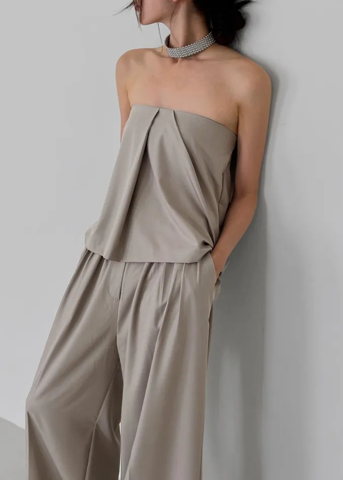 Women Catalina Tube Top 8211 Grey The Frankie Shop Tops