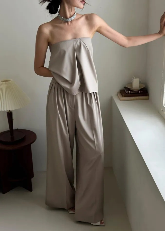 Women Catalina Tube Top 8211 Grey The Frankie Shop Tops