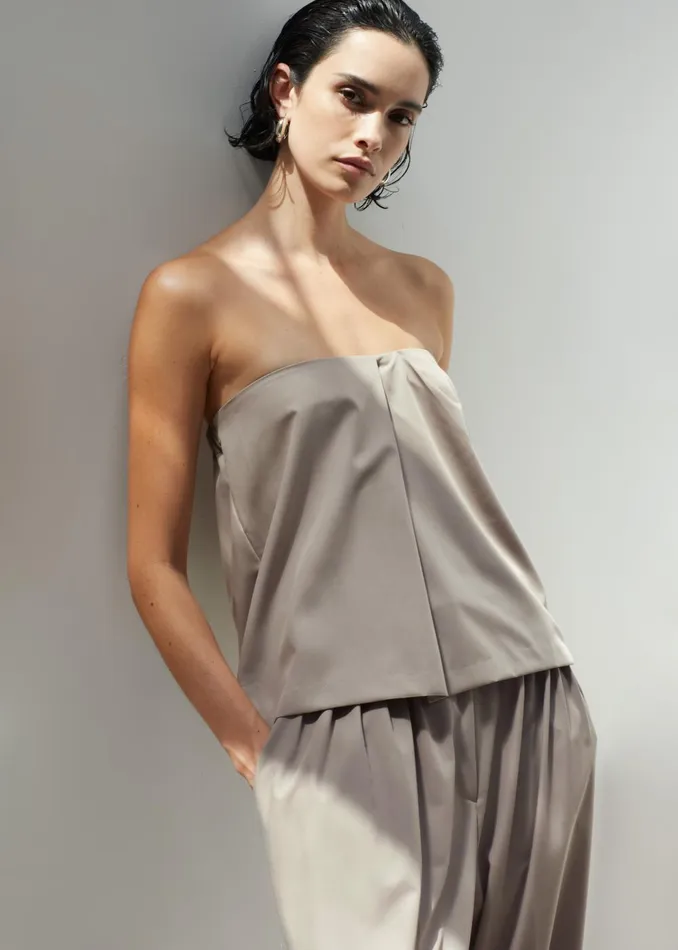 Women Catalina Tube Top 8211 Grey The Frankie Shop Tops