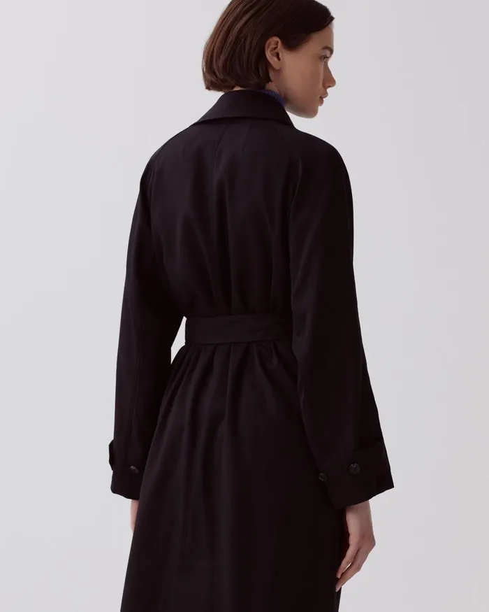 Women Catherine Long And Sleek Trench Coat Black Beauty Comptoir Des Cotonniers Coats and Jackets Women Catherine Long And Sleek Trench Coat Black Beauty Comptoir Des Cotonniers Coats and Jackets