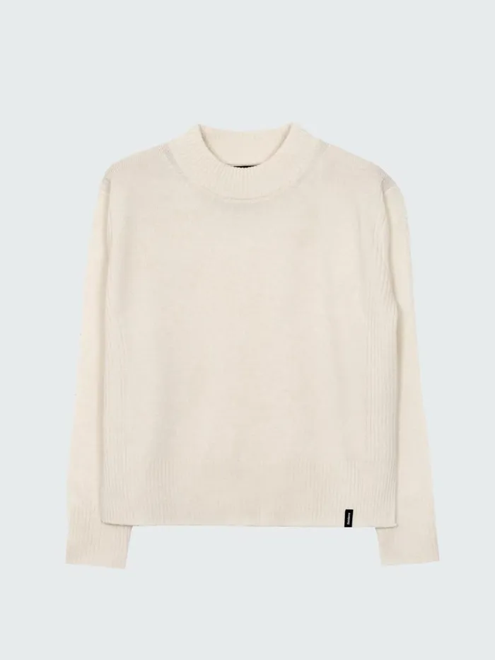 Women Cavan Ribbed Knit Jumper Ecru Finisterre Knitwear