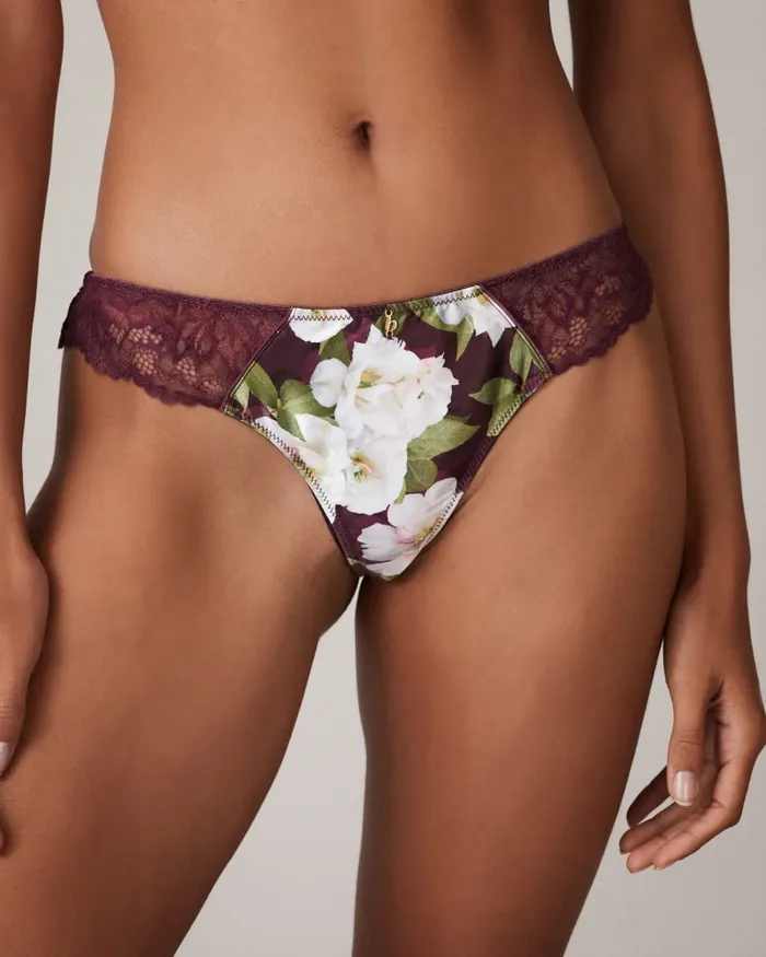 Women CEYARRA 8211 Floral And Lace Brief Deep Purple Ted Baker Lingerie and Pyjamas Women CEYARRA 8211 Floral And Lace Brief Deep Purple Ted Baker Lingerie and Pyjamas