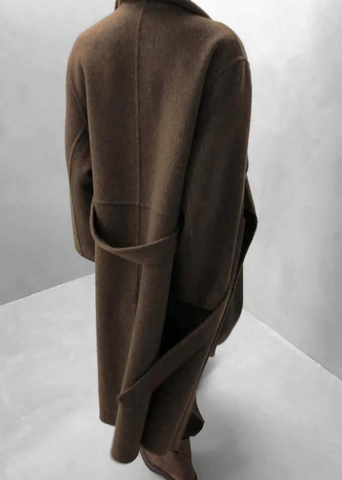 Women Cheshire Shawl Collar Wool Coat 8211 Brown The Frankie Shop Outerwear