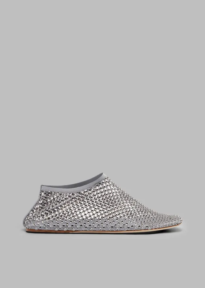 Women Christopher Esber Minette Crystal Flats 8211 Slate Grey The Frankie Shop