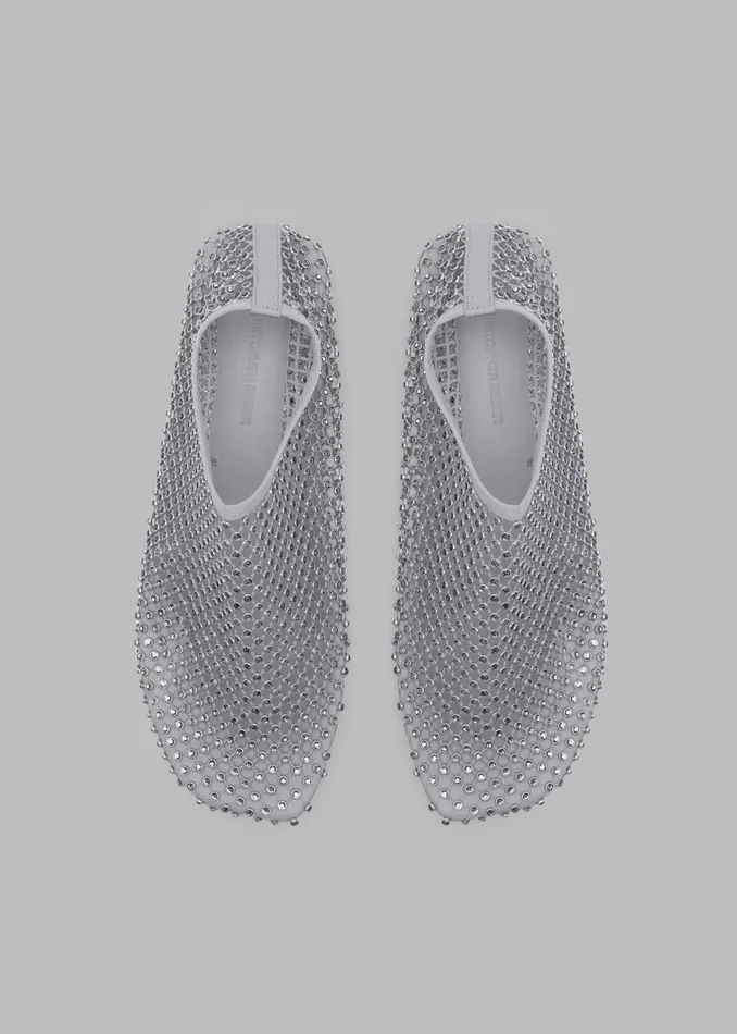 Women Christopher Esber Minette Crystal Flats 8211 Slate Grey The Frankie Shop