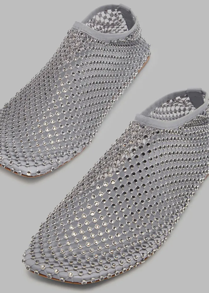 Women Christopher Esber Minette Crystal Flats 8211 Slate Grey The Frankie Shop
