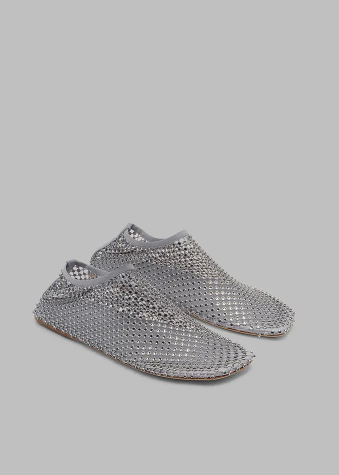 Women Christopher Esber Minette Crystal Flats 8211 Slate Grey The Frankie Shop