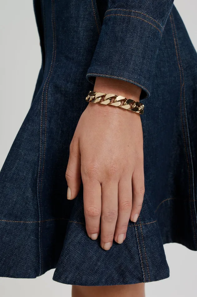 Women CHUNKY FLAT CHAIN BRACELET LIGHTGOLD Jewelry Scanlan Theodore
