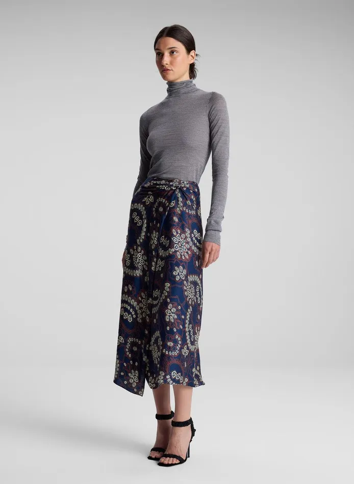 Women Clara Printed Midi Skirt Navycream ALC Skirts