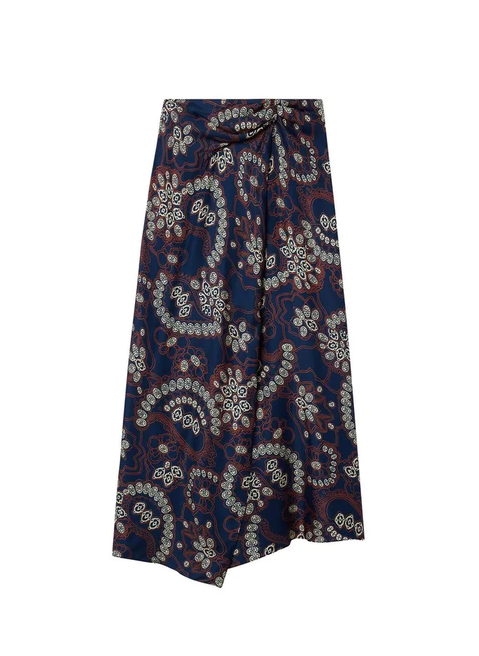 Women Clara Printed Midi Skirt Navycream ALC Skirts