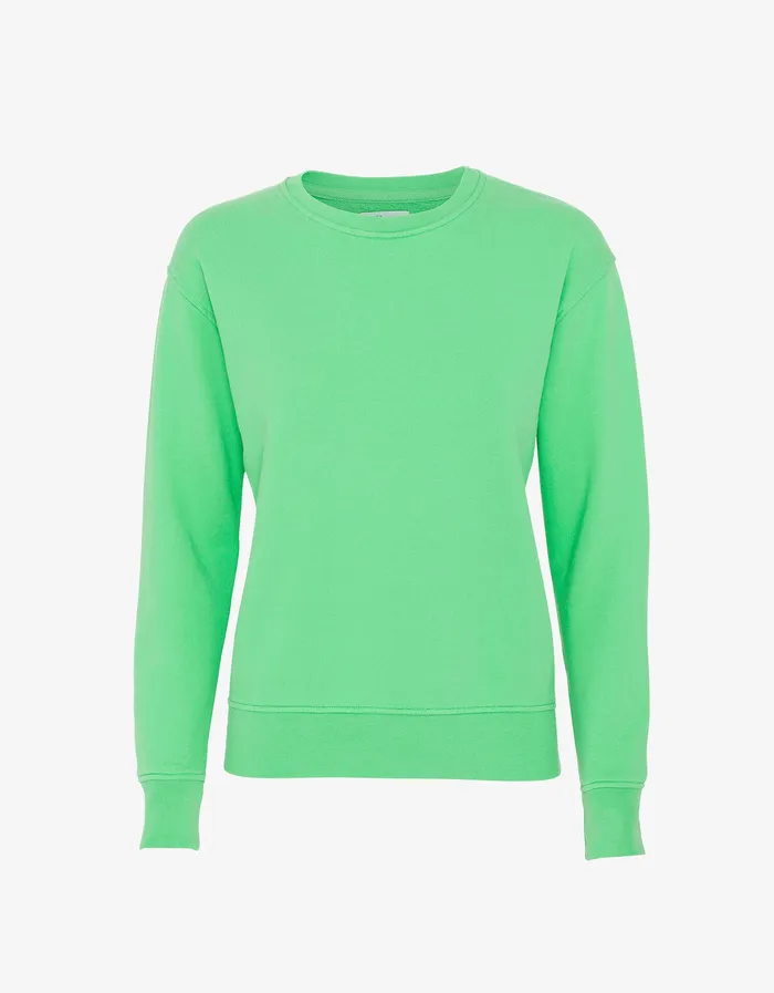 Women Classic Organic Crew 8211 Spring Green Women Crewneck Sweatshirts Colorfulstandard