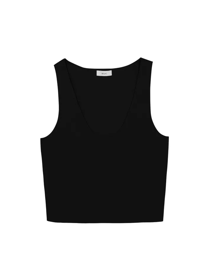 Women Cleo Compact Knit Top Black ALC Tees and Tanks
