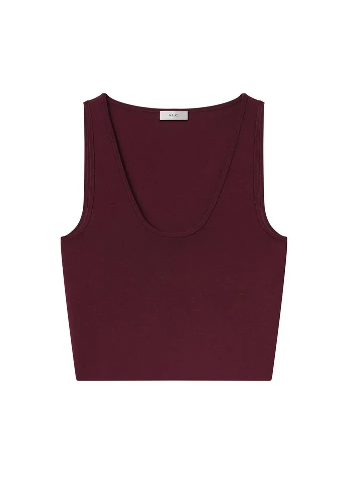 Women Cleo Compact Knit Top Mulberry ALC Tees and Tanks