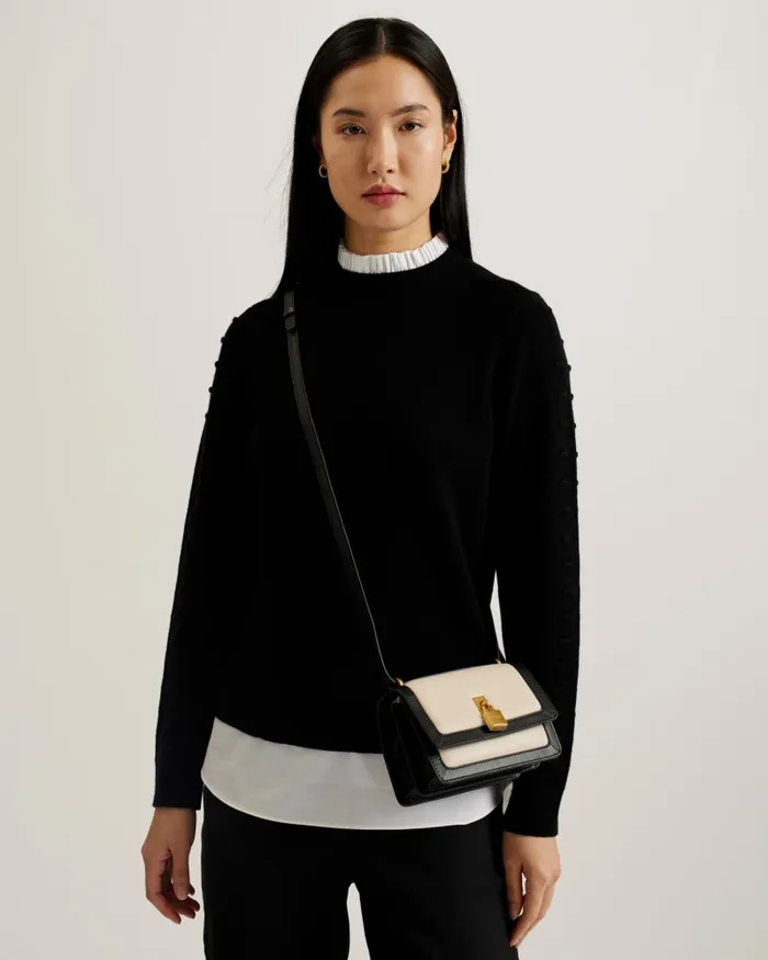 Women CLEVLEN 8211 Padlock Leather Mini Crossbody Bag Black Ted Baker Crossbody Bags Women CLEVLEN 8211 Padlock Leather Mini Crossbody Bag Black Ted Baker Crossbody Bags