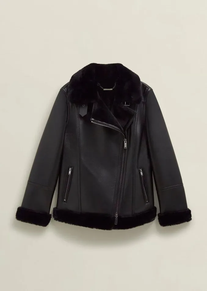 Women Coats and Jackets Hobbs Ali Biker Jacket Hobbs Black