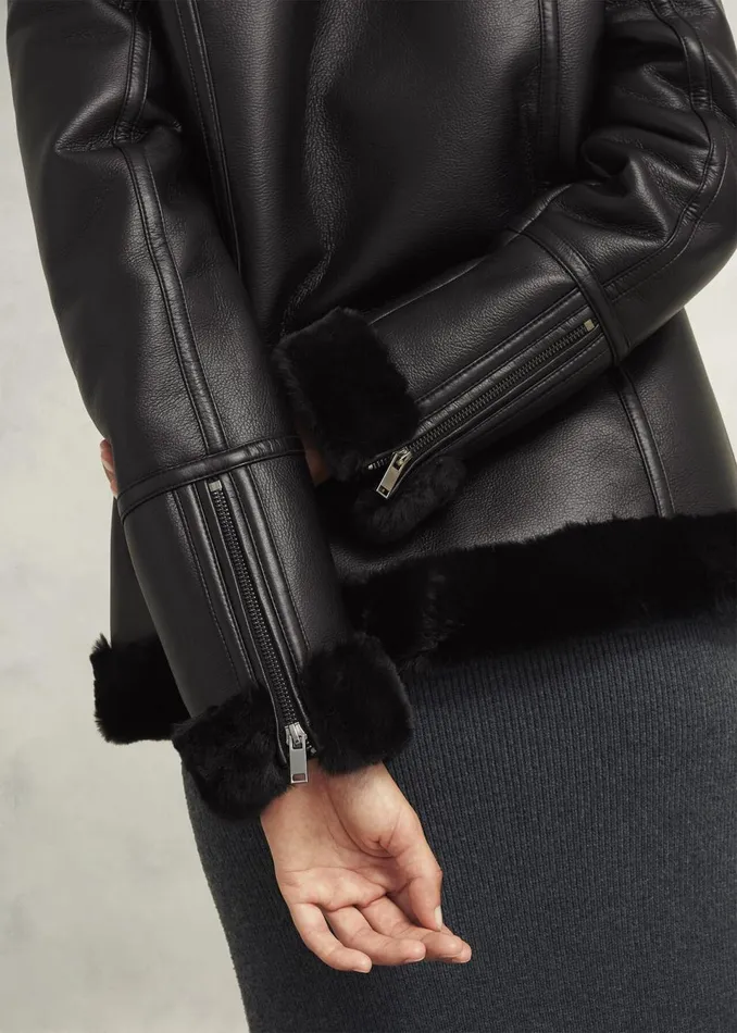 Women Coats and Jackets Hobbs Ali Biker Jacket Hobbs Black