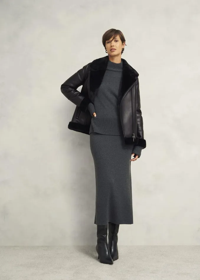 Women Coats and Jackets Hobbs Ali Biker Jacket Hobbs Black