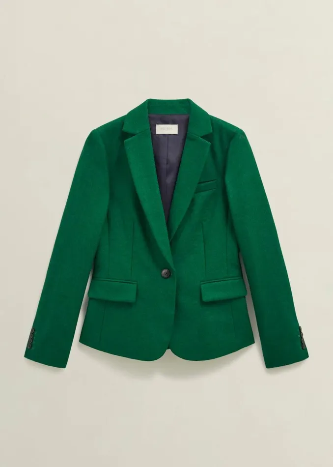 Women Coats and Jackets Hobbs Blake Wool Jacket Agate Green