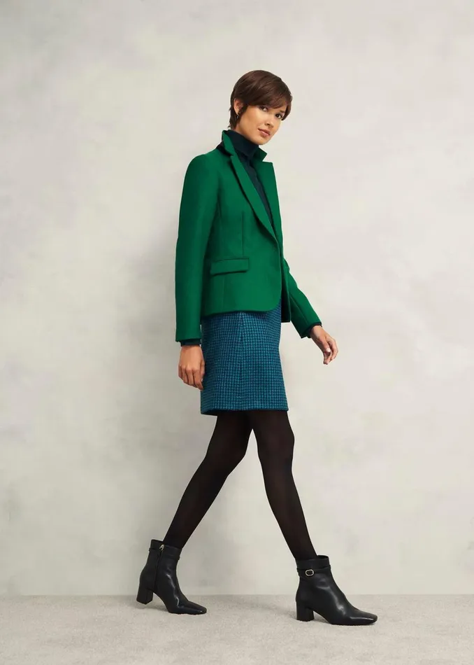 Women Coats and Jackets Hobbs Blake Wool Jacket Agate Green