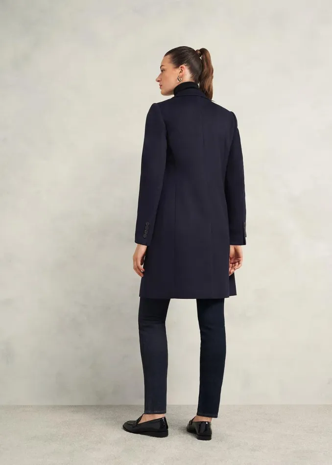 Women Coats and Jackets Hobbs Cavendish Wool Coat Navy