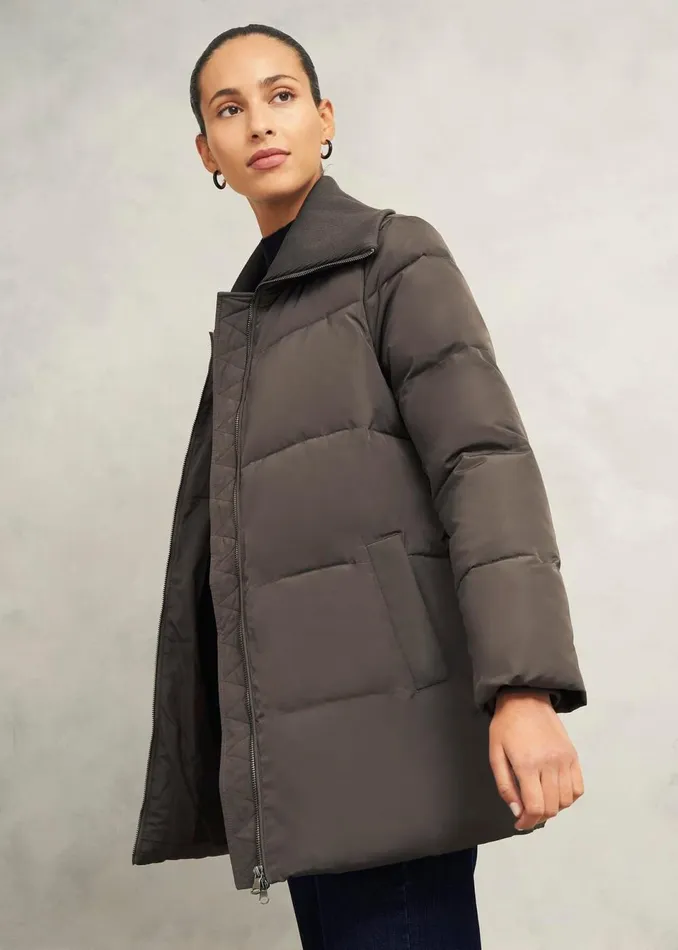 Women Coats and Jackets Hobbs Flora Puffer Mocha