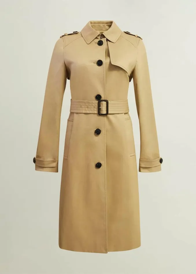 Women Coats and Jackets Hobbs Petite Hallie Shower Resistant Trench Coat Fawn Beige