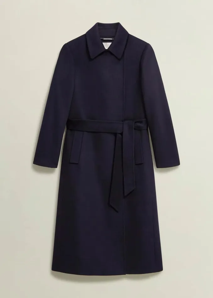 Women Coats and Jackets Hobbs Petite Livia Wool Coat Navy