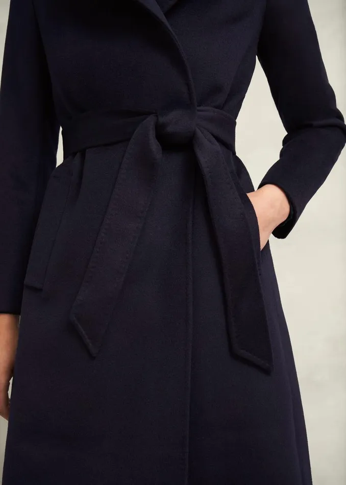 Women Coats and Jackets Hobbs Petite Livia Wool Coat Navy