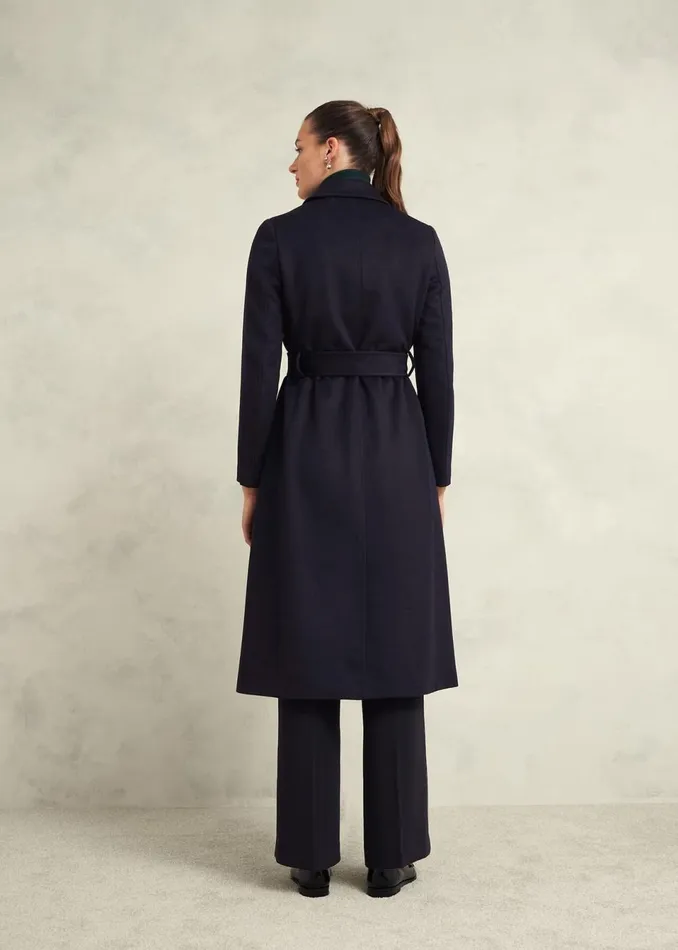 Women Coats and Jackets Hobbs Petite Livia Wool Coat Navy