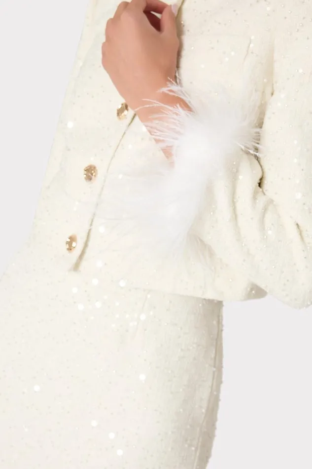 Women Coats and Jackets Milly Aya Beaded Tweed Jacket White Women Coats and Jackets Milly Aya Beaded Tweed Jacket White