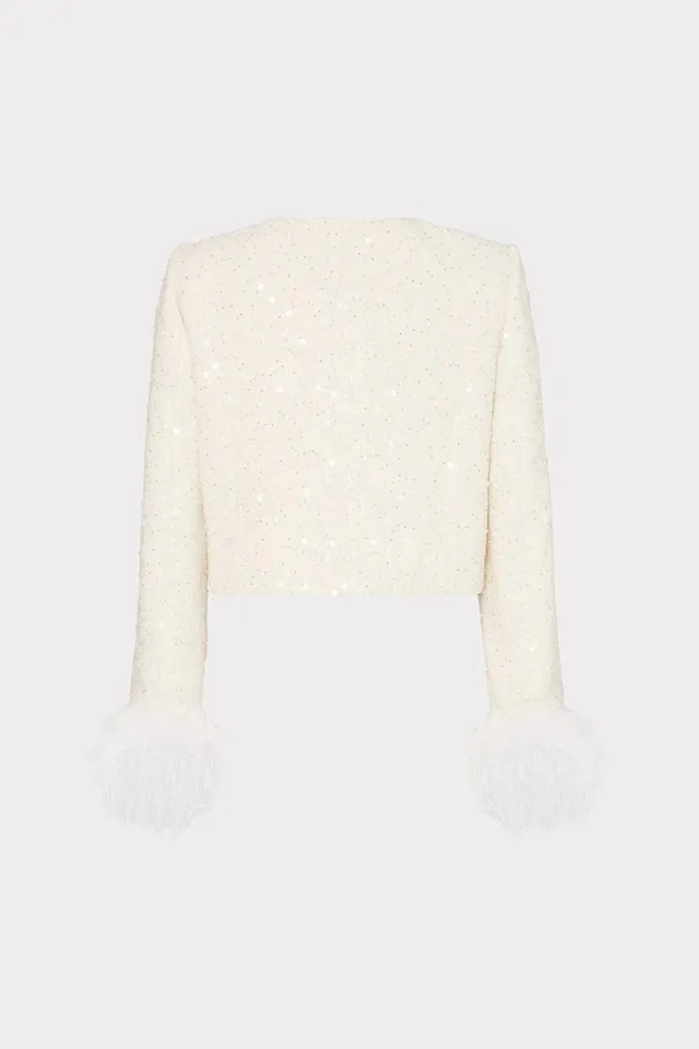 Women Coats and Jackets Milly Aya Beaded Tweed Jacket White Women Coats and Jackets Milly Aya Beaded Tweed Jacket White