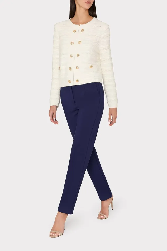 Women Coats and Jackets Milly Textured Knit Cardigan Ecru Women Coats and Jackets Milly Textured Knit Cardigan Ecru