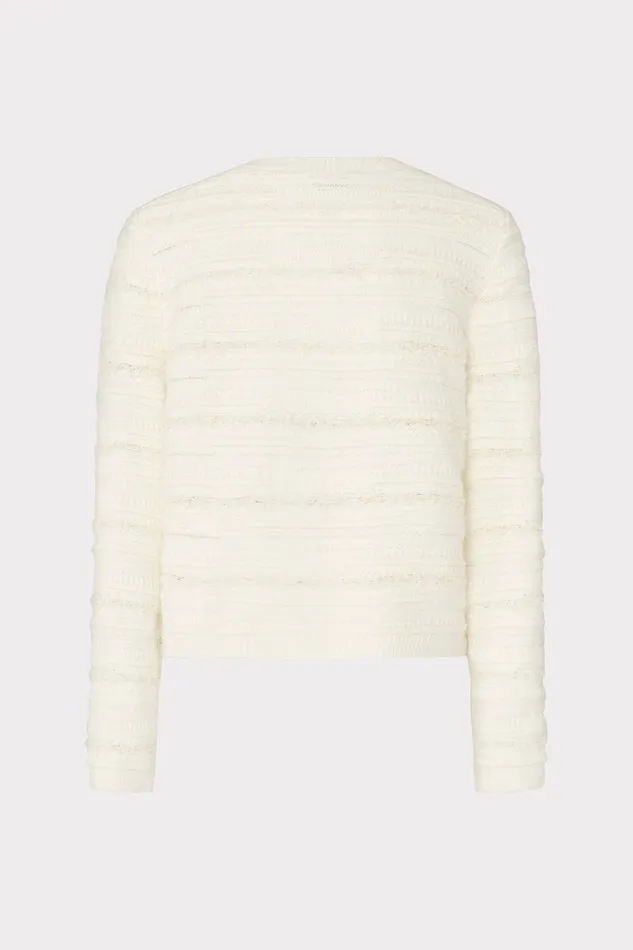 Women Coats and Jackets Milly Textured Knit Cardigan Ecru Women Coats and Jackets Milly Textured Knit Cardigan Ecru