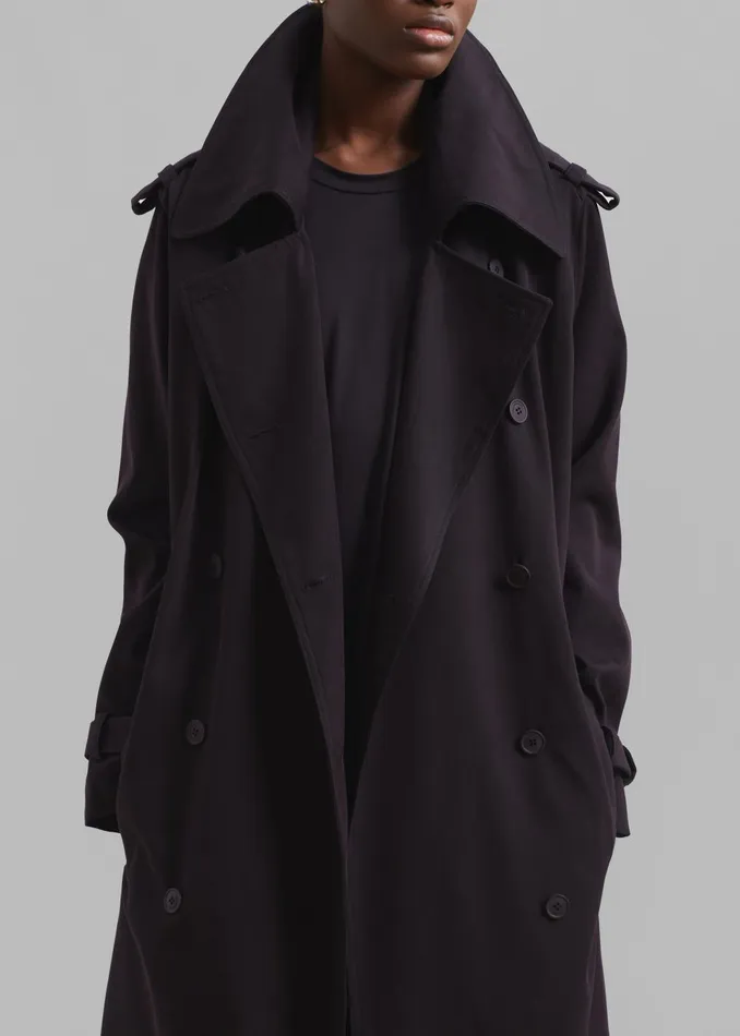 Women Coline Trench Coat 8211 Dark Plum The Frankie Shop Outerwear