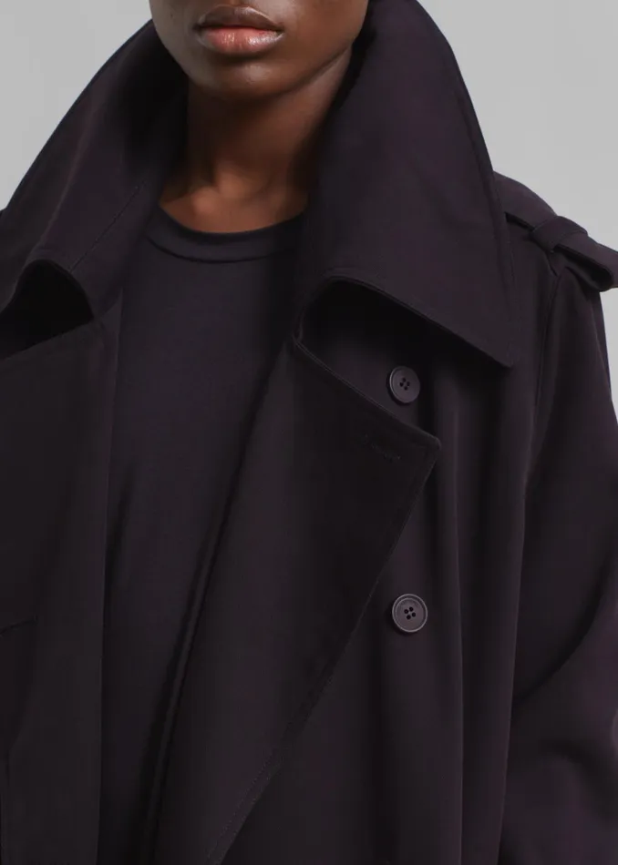 Women Coline Trench Coat 8211 Dark Plum The Frankie Shop Outerwear