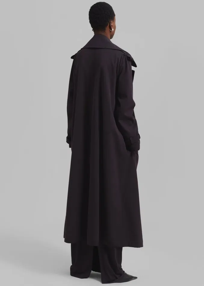 Women Coline Trench Coat 8211 Dark Plum The Frankie Shop Outerwear