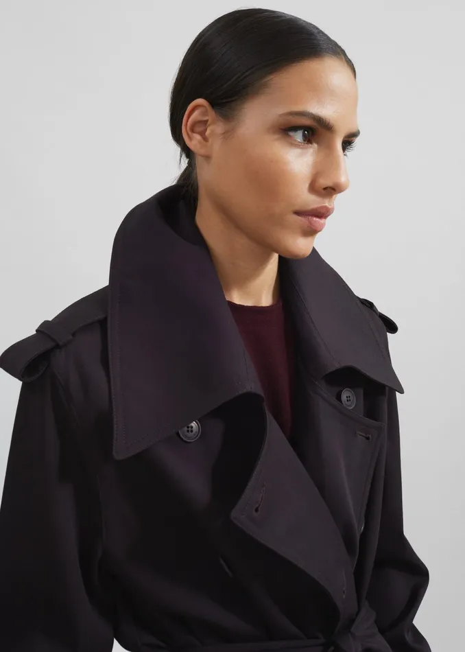 Women Coline Trench Coat 8211 Dark Plum The Frankie Shop Outerwear