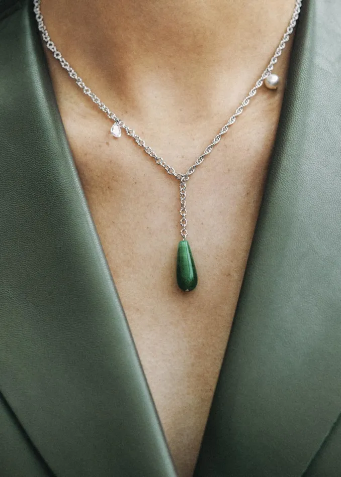 Women Completedworks The Depths Of Time Pendant 8211 PearlGreen Chalcedony The Frankie Shop