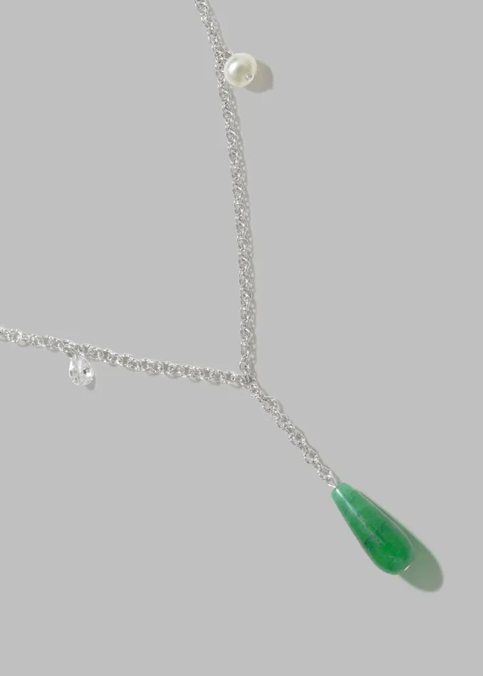 Women Completedworks The Depths Of Time Pendant 8211 PearlGreen Chalcedony The Frankie Shop