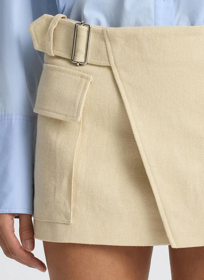Women Conan Linen Mini Skirt Barely Beige ALC Skirts