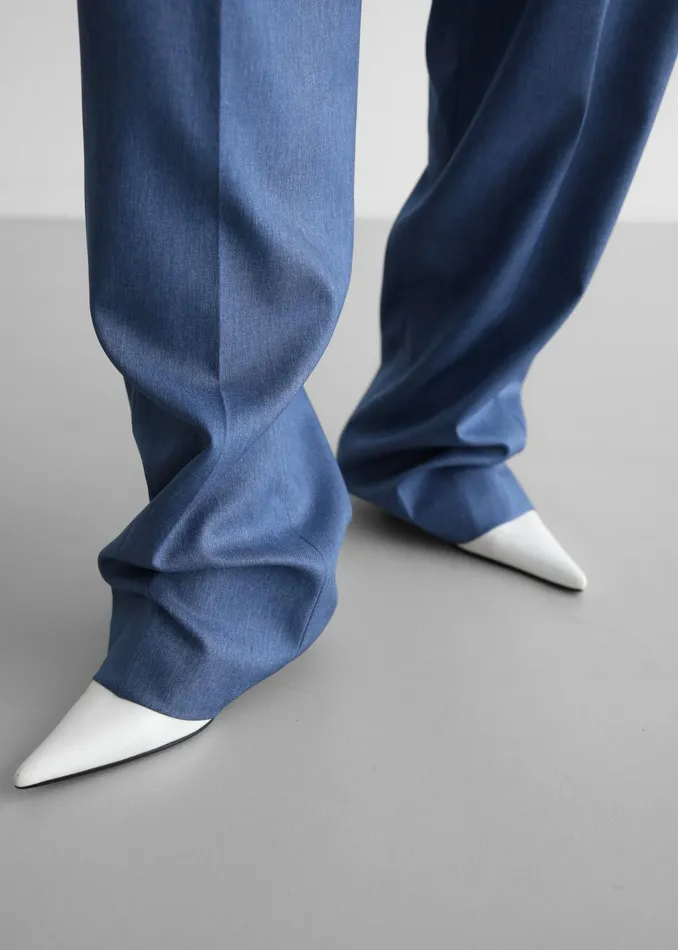Women Cooper Pintuck Trousers 8211 Blue The Frankie Shop Bottoms