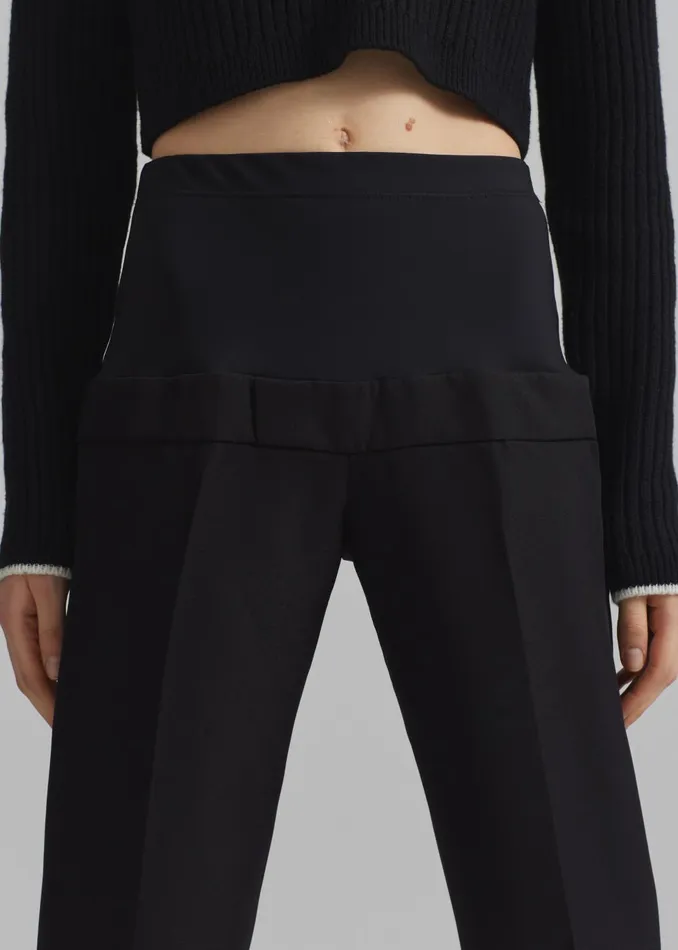 Women Coperni Hybrid Jersey Tailored Trousers 8211 Black The Frankie Shop Bottoms
