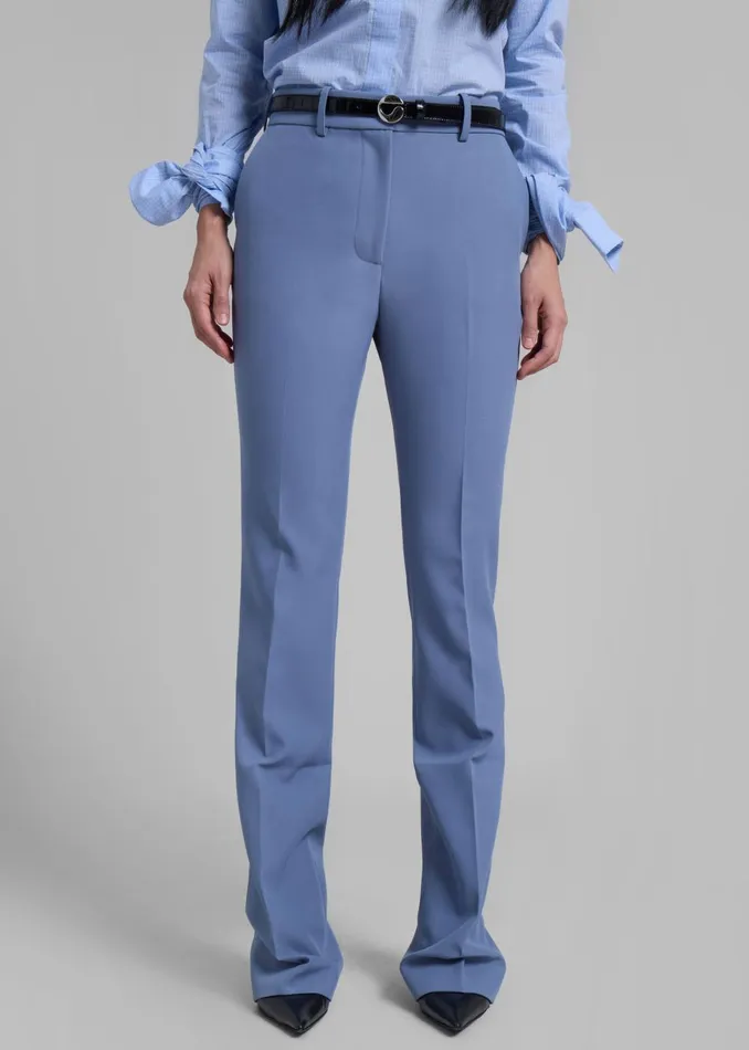 Women Coperni Straight Tailored Trousers 8211 Blue The Frankie Shop Bottoms